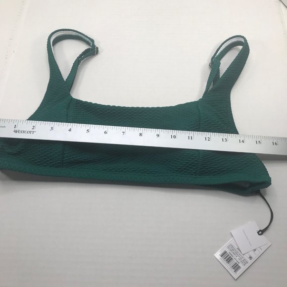 Shade And Shore Women's Size XL 16-18 Textured Square Neck Bralette Swim Green - Picture 9 of 16